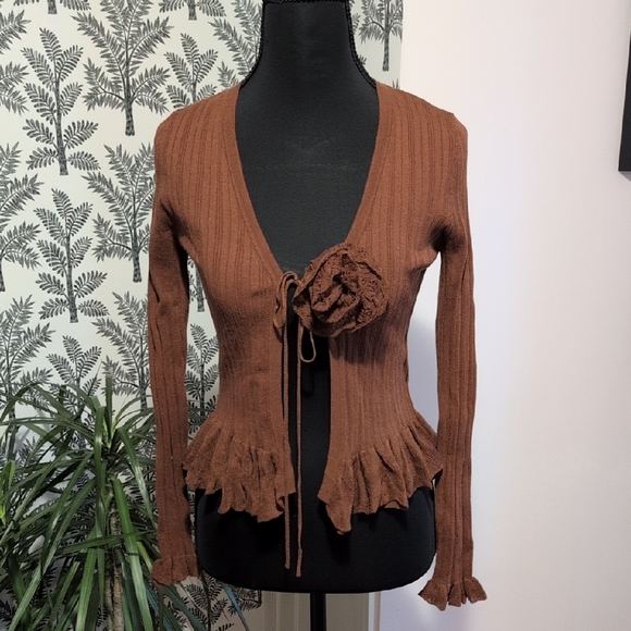 Zara Sweaters - Zara Brown Ribbed Knitwear